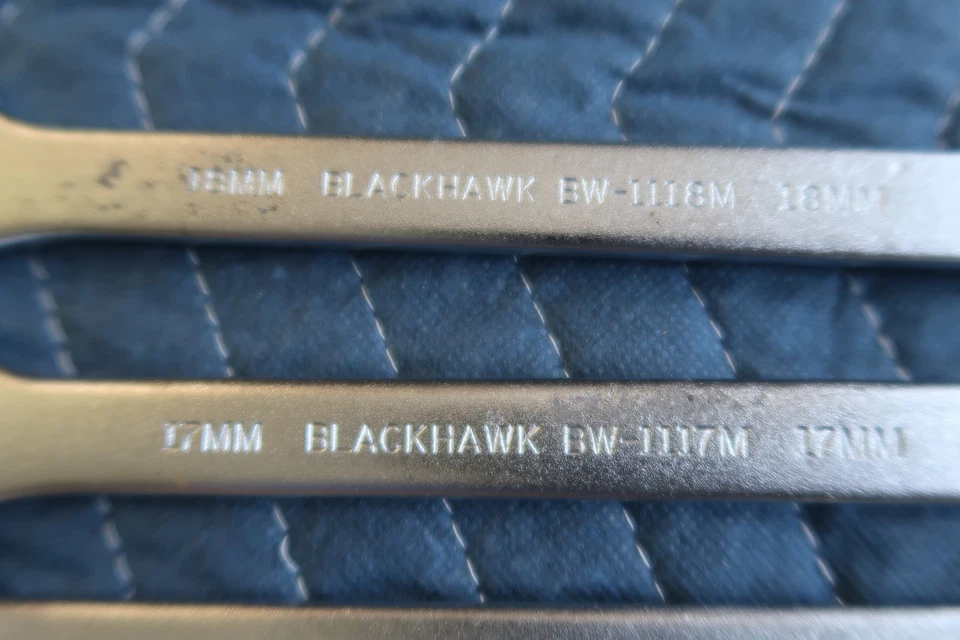 7 BLACKHAWK METRIC Combination Wrenches Set Alloy Steel Vintage See Pics - Image 2 of 4