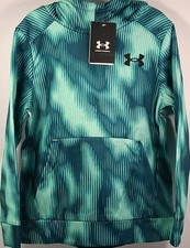 Under Armour 1379800 Boys XS Armour Fleece Printed Hoodie, 361 Neo Turquoise