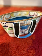 Vtg Y2K Coach Multi Color Small Canvas Tote Bag Purse