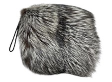 Silver FOX Handmuff, Handwarmer, 13  , Certified Vintage Fur