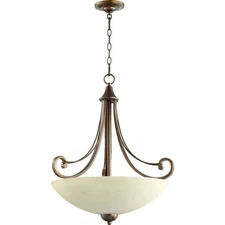 Quorum 8131-4-86 Transitional Four Light Pendant from Lariat Collection in Br...