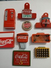 9pc Vintage Coca-Cola Fridge Magnets *some Damage*