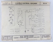 Original LUCAS BSA Thunderbolt, Lightning, Royal Star Wiring Diagram W54939347
