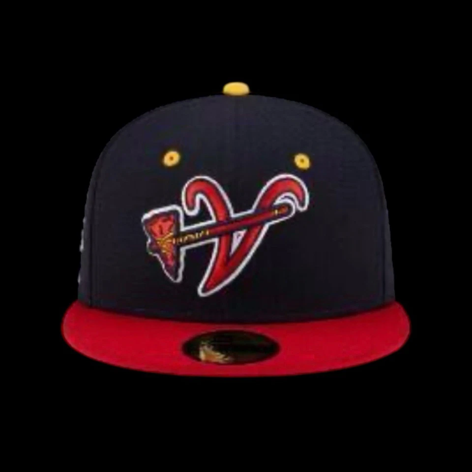 Atlanta Braves x Usher Upside Down A  Peace Up A-Town Down Fitted Cap Black Red - Image 3 of 4