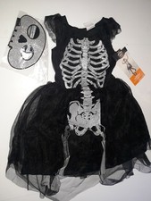 Hyde And Eek Boutique Skeleton Girls Halloween Costume Dress Medium 7-8 NEW