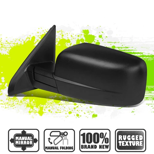 Black OE Style Manual Towing Mirror Left Side for Dodge Ram 1500-5500 09-16