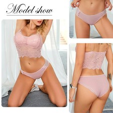 Cotton Lace Briefs Panties Low Rise Soft Comfortable Women Underwear 3PCS Set