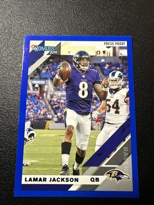 2019 Panini Donruss - Lamar Jackson #25 V Photo Variations Press Proof Blue (E5)