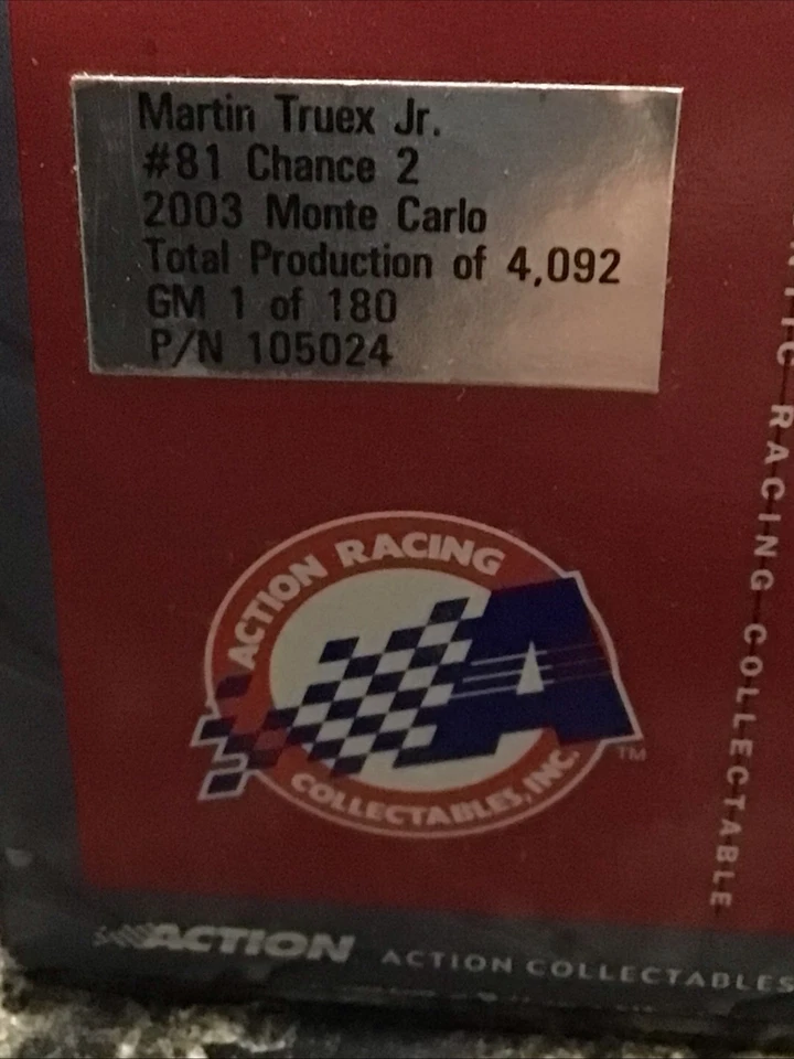 Action Martin Truex Jr. #81 Chance 2 2003 Monte Carlo NASCAR 1:24 Foto 4 de 4