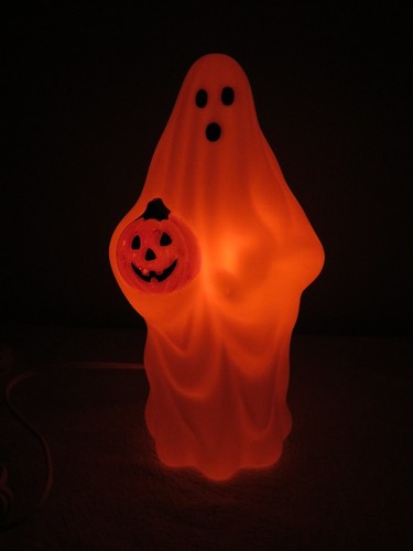 VTG 1995 Empire 9" Halloween Ghost Carrying Pumpkin Tabletop Lamp Blow Mold