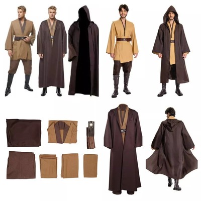 Star Wars Anakin skywalker Cosplay Costume Halloween Party Jedi Brown outfits 