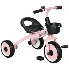 Toddler Outdoor Tricycle 2-5 Year Olds Pink 10in/8in EVA Wheels 1.2in Adjust