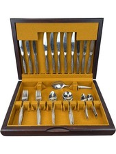 Community Stainless Steel Cutlery Set with Case Vintage Flatware
