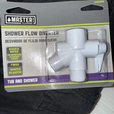 Shower Flow Diverter White Plastic MASTER PLUMBER 543205 