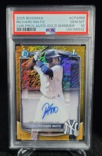2025 Richard Matic Bowman Chrome Gold Wave Refractor Auto #1/50 PSA 10
