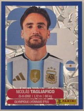 Nicolas Tagliafico Panini FIFA World Cup 2026 Blue Crumple Parallels Sticker 