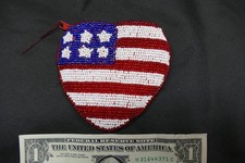 beaded velvet lined novelty purse American flag mint condition