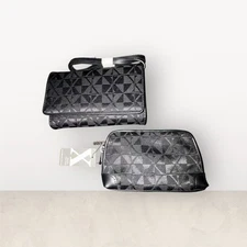 Maxx New York Black Organizer Wallet /Handbag & Matching Cosmetic Bag NEW 