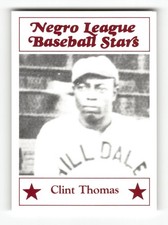 1986 Fritsch Negro League Baseball Stars Clint Thomas #33 Hilldale Daisies