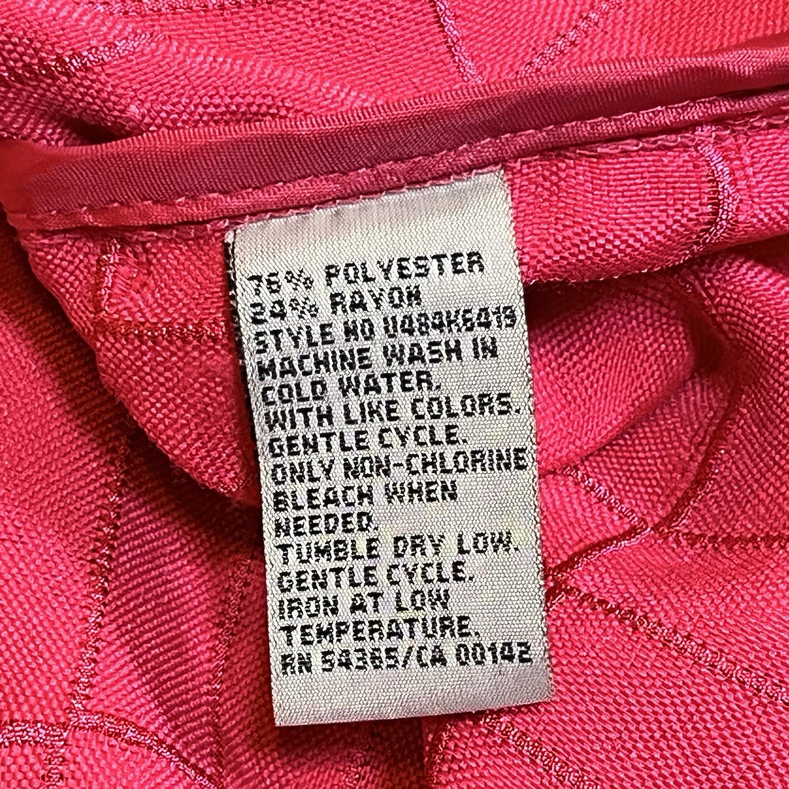 TanJay Pink Geometric Button-Up Collared Blouse L… - image 5