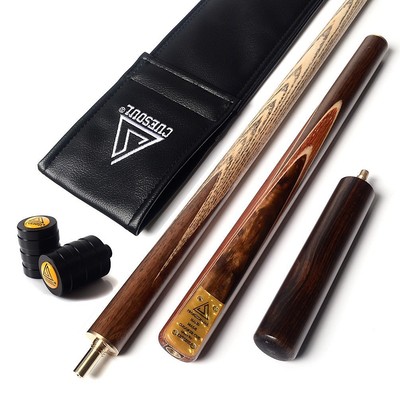 CUESOUL 3/4 Jointed Handcraft Snooker Cue 57 inch with Extension +Cue Joint