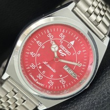 REFURBISHED SEIKO 5 AUTOMATIC 6309A VINTAGE JAPAN MENS RED DIAL WATCH a442206-1