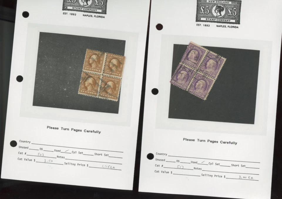 US stamps to #702  111  blocks of 4 used dealer lot see description    (mb33 - Image 2 of 4