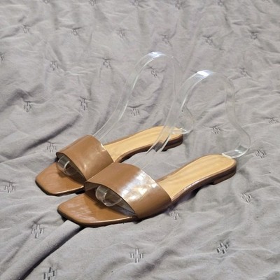 Reformation Maggie Flat Sandal Toffee Tan 6.5 Minimalist Capsule Wardrobe Basic