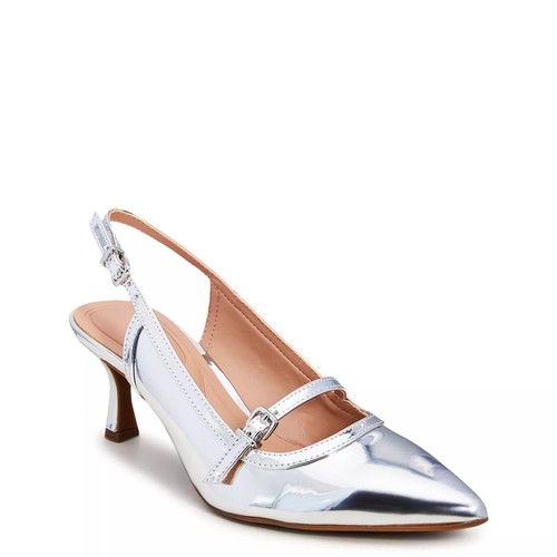 Kelly & Katie Pesla Silver Slingback Pumps Women's Size 7.5M