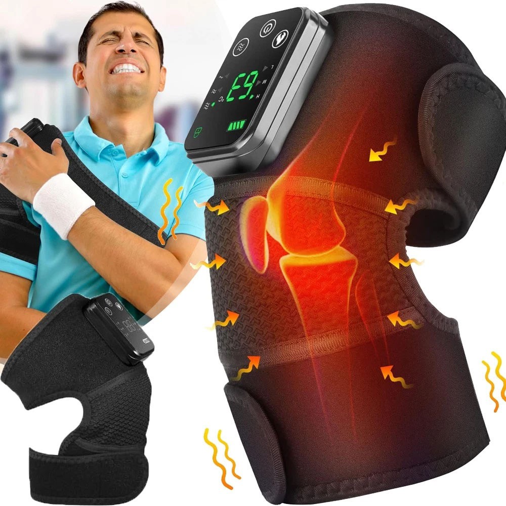 Electric Heated Vibration Knee Massager Joint Pain Relief Shoulder Massage Brace