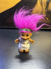 Vintage Russ Troll Doll Pink Hair Greek Costume Laurel Crown 5 Inch