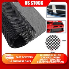 Universal Black Car Grill Mesh - 100x33cm 3x6mm Aluminum Radiator Protection Us Universal Black Car Grill Mesh - 100x33cm 3x6mm Aluminum Radiator Protection Us