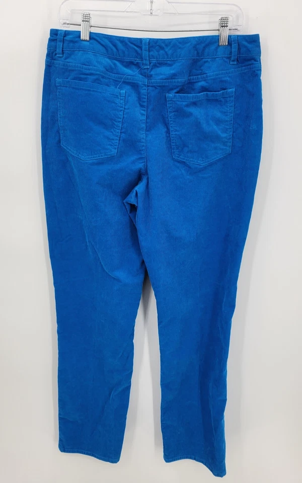Pantalones Coldwater Creek para mujer 12 azules pana pierna recta cinco bolsillos elásticos Foto 2 de 4