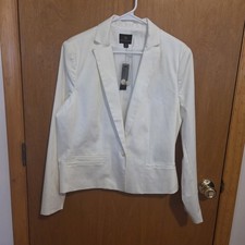 Worthington Women's White Single-Button Tailored Blazer, Size 18. NEW