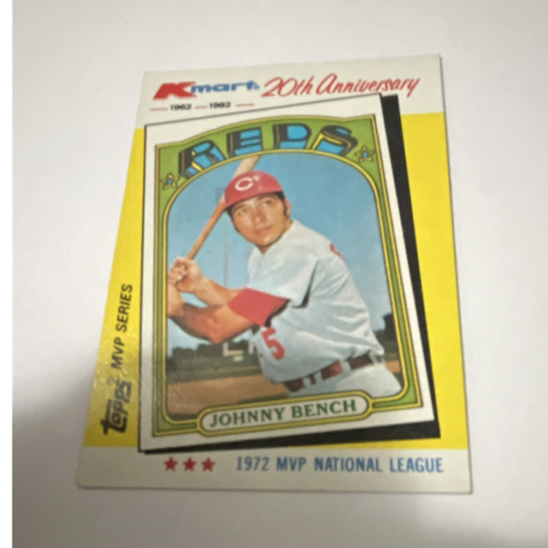 Topps 1982 Kmart MVP Series Johnny Bench #22 Cincinnati Reds MLB Baseball Card