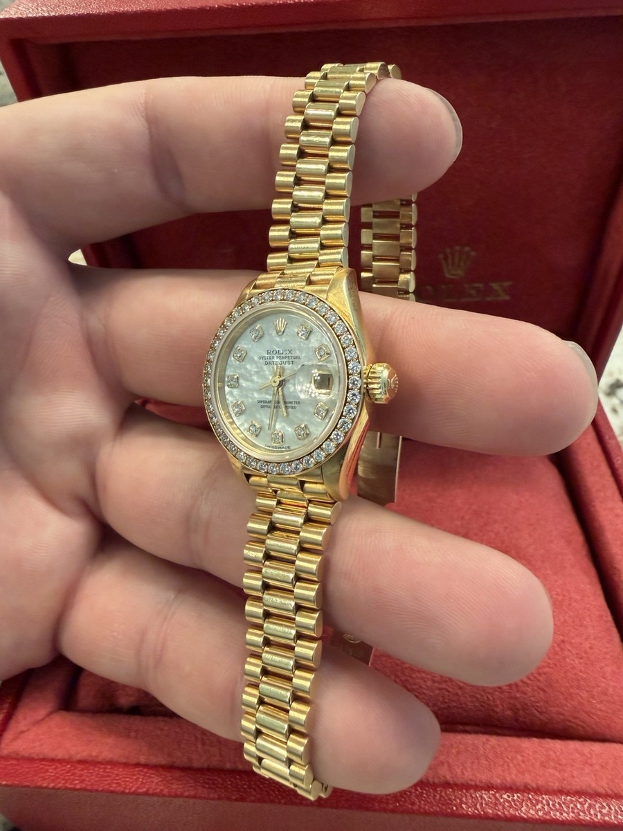 Rolex 69138 Lady-Datejust Mother of Pearl Yellow Gold, With Box | eBay