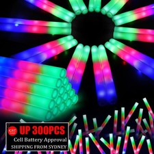 UP 300PCS LED Glow Sticks Light Up Flashing Foam Stick for Concert Wedding Party