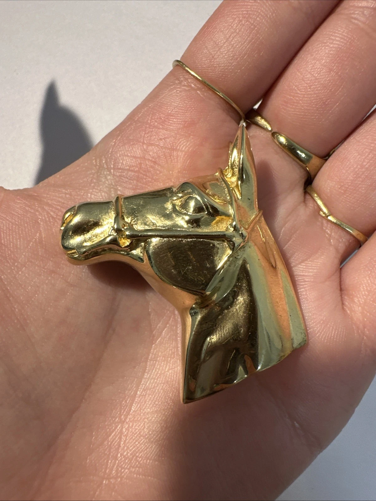 Broche Tête De Cheval, Doré Bijoux Fantaisie