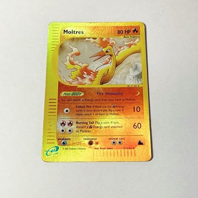 Moltres 21/144 Pokemon TCG Reverse Holo E Series Vintage 2003 lavados Skyridge