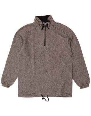 Champion Herren Zip Neck Sweatshirt Pullover XS Grau Gefleckt Baumwolle BZ13