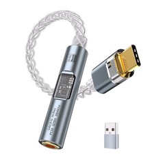 USB C DAC Dongle with Dual Chip CX31993 MAX97220, USB-C to 3.5mm Audio Grey