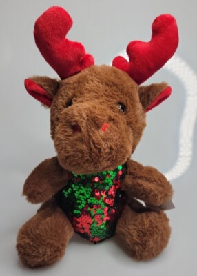 NWT 2022 Holiday Time Christmas 9'' Moose Swipe Color Change Plush