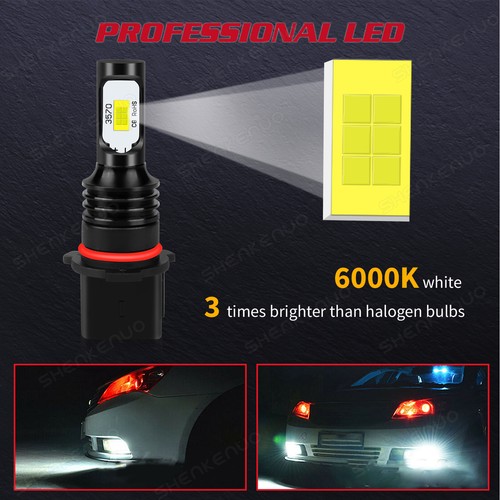 White P13W LED Bulbs Daytime Running Lights Fog Lamps for Chevy Camaro 2010-2015 - Foto 8 di 12
