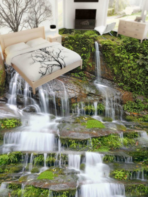 3D Rock Waterfall A458 Floor WallPaper Murals Wall Print Decal AU Amy 2023