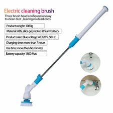 Electric Scrubtastic Rechargeable Cordless Spin Scrubber 3 Head Cleaning Mop US