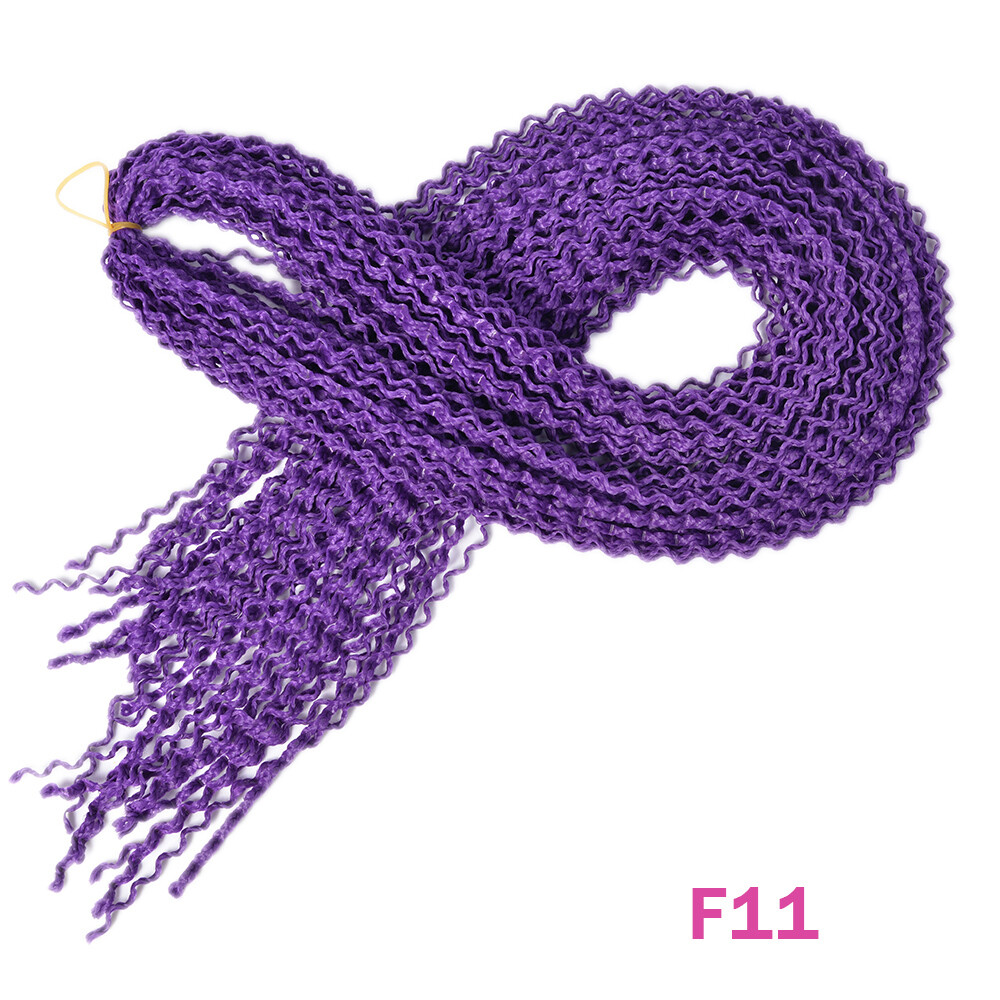 28" Long Wavy Micro Box Braids Crochet Twist Braiding Hair Extensions Synthetic - Picture 31 of 41