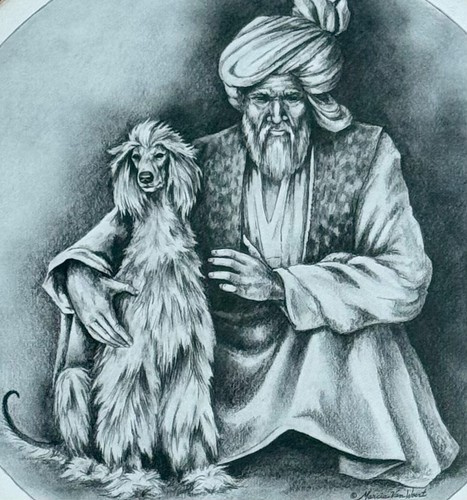 1980 Marcia Van Woert Afghan Hound Print Assalaamu Aleikum Signed 89/250 - Picture 2 of 6