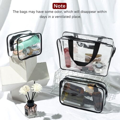 6 Pcs Clear Makeup Bags Cosmetic Bags Waterproof Pvc Toiletry Bag Set With Zippe - Picture 4 of 7