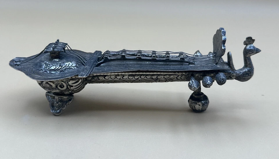 Guitarra de plata esterlina vintage Sitar coleccionable hecha a mano regalo ídolo show G2U Foto 2 de 4