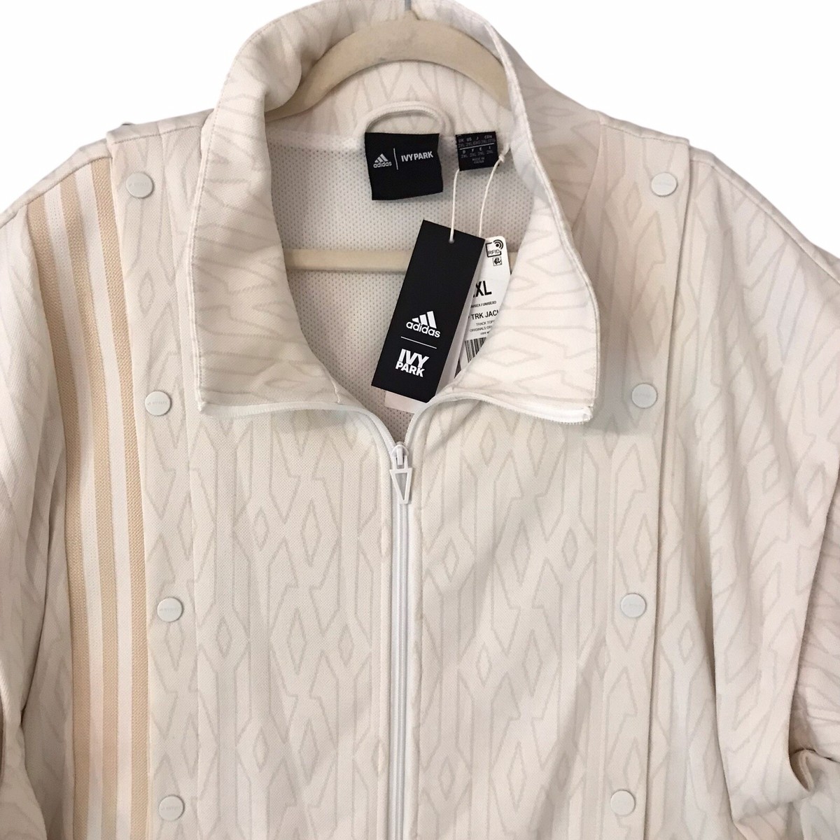 Adidas x IVY PARK Monogram Track Jacket Gender Neutral NWT Cream Logo Sz XL